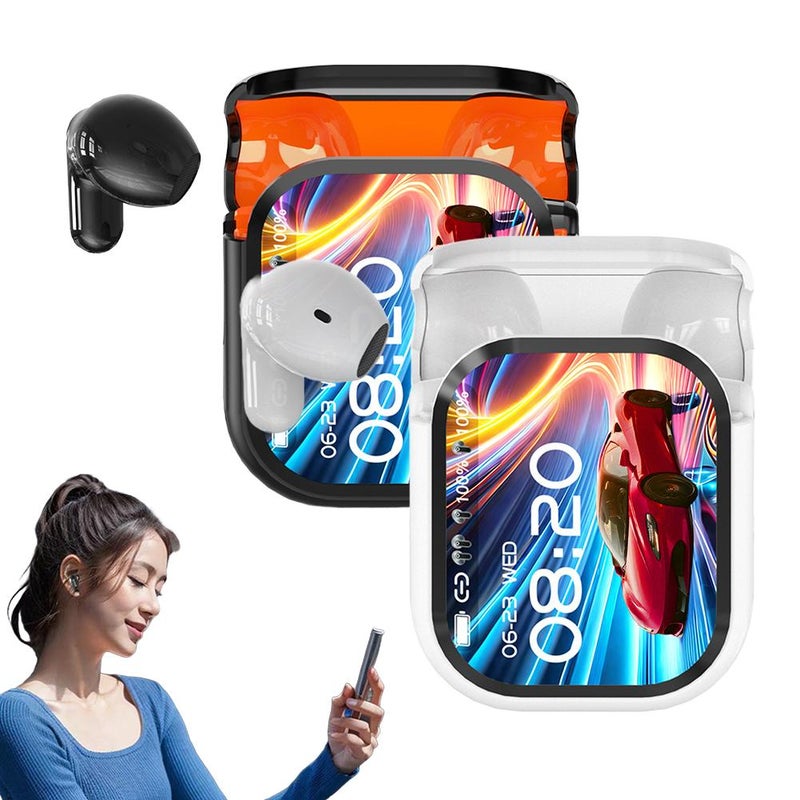 Ai Translation Earbud Real Time, Color Screen Noise-Canceling Translation Headphones, AI Translator with HD Display, LCD Touchscreen Noise for Travel, Business, Learning - Image 2